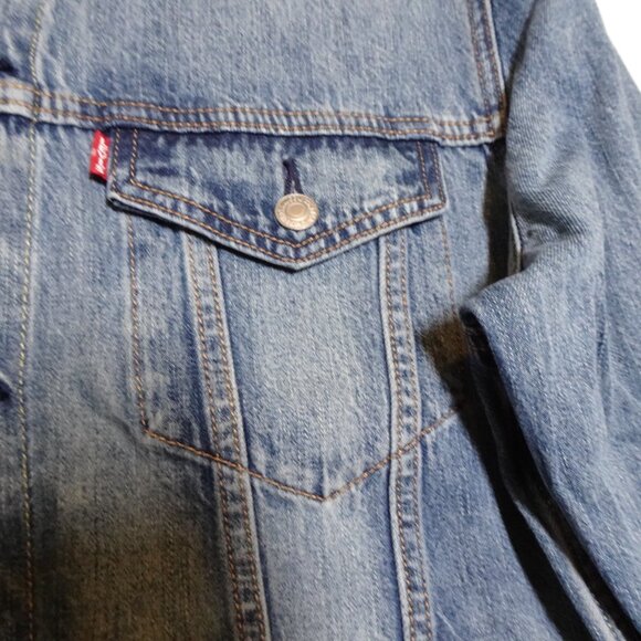 Levi's Premium Series Denim Jacket Trucker Big E Size XL Blue - Picture 3 of 9